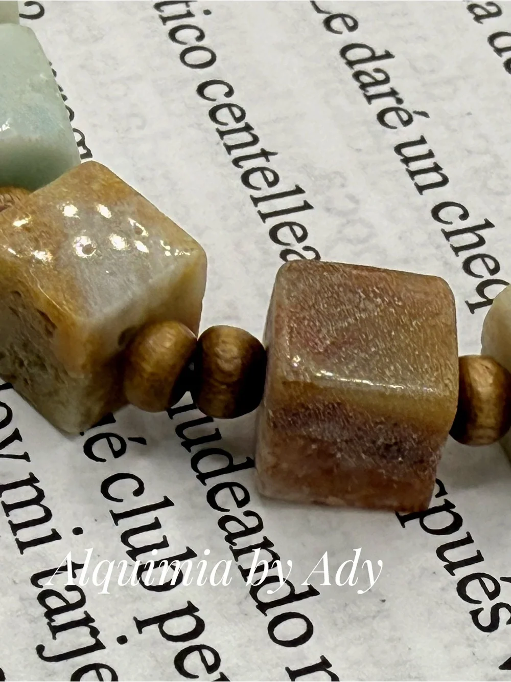 Amazonite chunky cubes statement bracelet